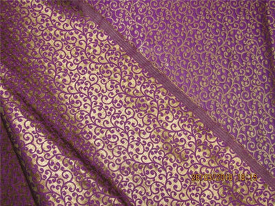 Reversible Brocade Fabric Aubergine x gold Color 44&quot;