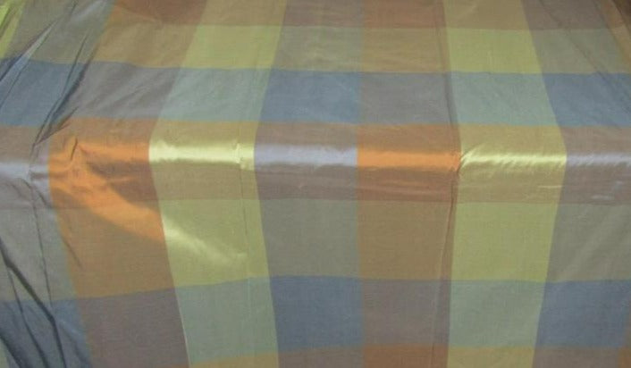 SILK Dupioni Checks FABRIC MULTI Color 54" WIDE DUP#C93[2]