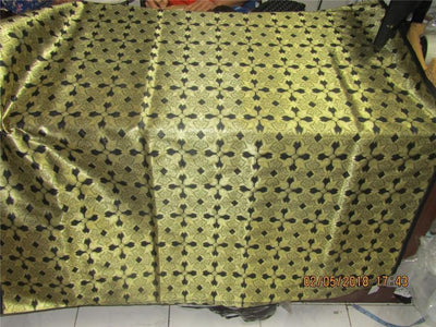 Silk Brocade Fabric black x Metallic Gold vestment 44" wide bro585[1]