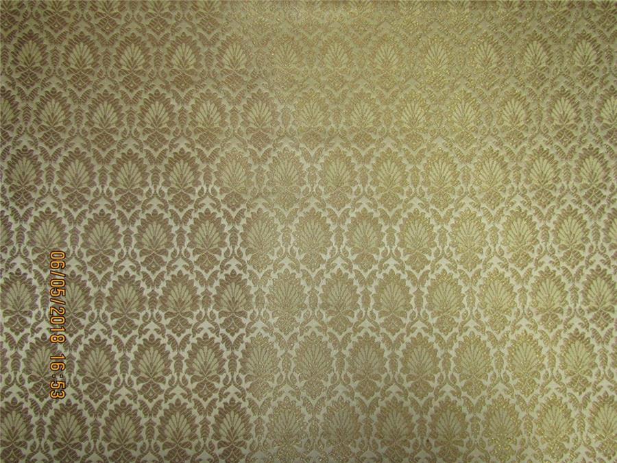 Silk Brocade Fabric 4 YARDS Creamy beige x antique gold 44&quot;