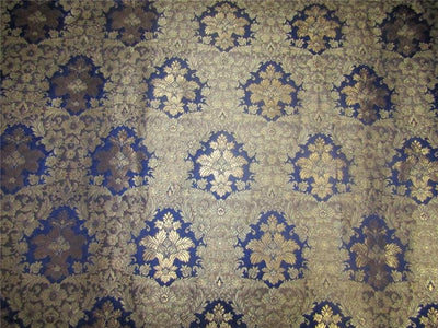 Heavy Brocade fabric navy x metallic gold color