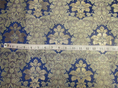 Heavy Brocade fabric navy x metallic gold color