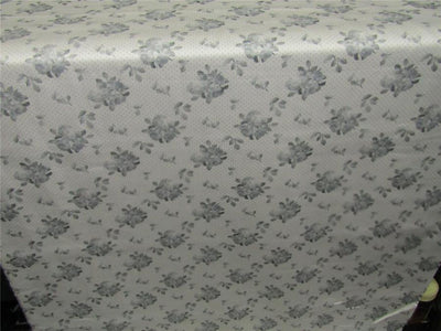 100% COTTON SATIN IVORY & GREY Color print 58" wide using Discharge Printing Method [8689]