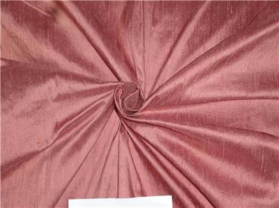 100% Pure Silk Dupioni Fabric Dusty Deep Rose Color 54" wide with Slubs MM71[7]