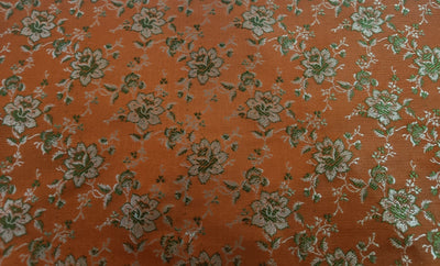 Silk Brocade fabric Orange,Gold & Green 44"  wide BRO19[3]