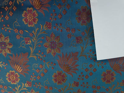 Silk Brocade fabric Blue Color 44" wide BRO19[5]