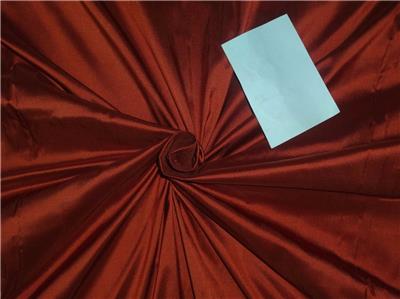 100% PURE SILK DUPION FABRIC RUST COLOR 54" wide DUP2[7]