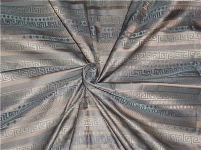 SILK TAFFETA JACQUARD FABRIC /DAMASK FABRIC GREY X GOLD 54" wide tafjaq1