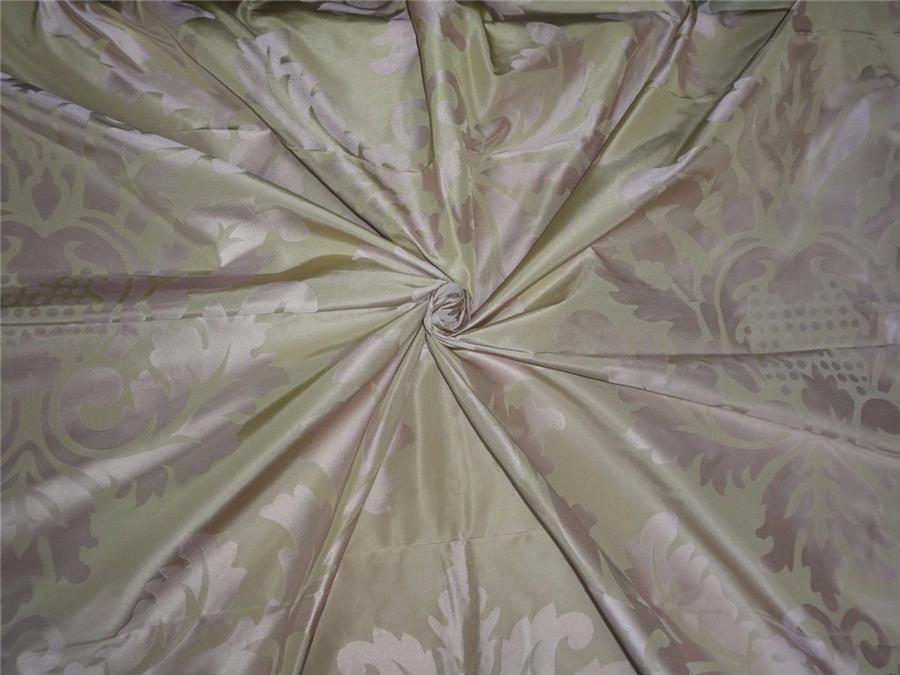 SILK TAFFETA DAMASK FABRIC BEIGE X PINK-HOME DECOR 54" wide TAF#J11[1]