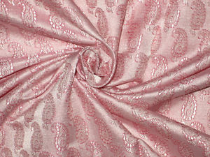 Silk Brocade fabric Baby Pink Colour
