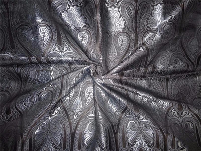 Kinkhwab brocade black and blueish silver color 36" wide BRO536[2]