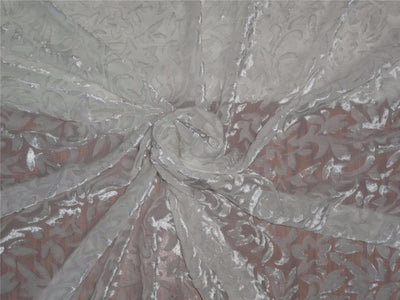 Natural Dyeable Devore Burnout Velvet fabric ~ 44&quot; wide.