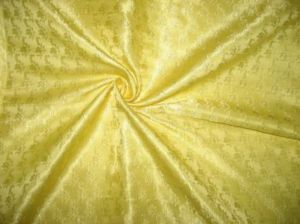 Silk Brocade fabric Bright Lime Yellow Colour