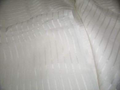 White silk chiffon thin gold mettalic stripe fabric wide