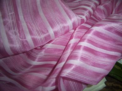 Silk satin stipe fabric pastel pink 54" wide [355]