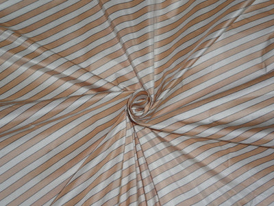 100%SILK TAFFETA Fabric Peach,Ivory & Black color STRIPES 54" wide TAF#S120[1]