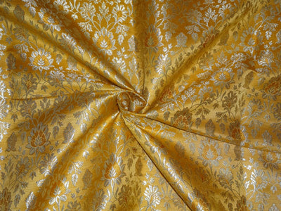 Heavy Silk Brocade Fabric Mustard X Metallic Gold Color 36" wide BRO515[2]