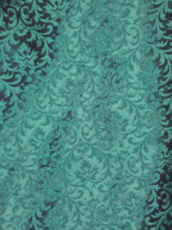 SPUN BROCADE FABRIC Shamrock green (Irish green) colour 44" wide BRO72[6]