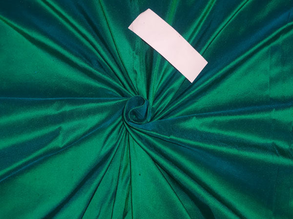 100% Pure Silk Dupioni Fabric Iridescent Green x Blue Color 54" wide PKT223[2]
