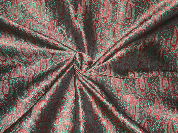 Brocade Fabric Brown, Rust x Green Color 44" WIDE BRO258[5]