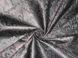 SPUN BROCADE FABRIC Black & Metallic Copper COLOUR 44" wide BRO223[6]