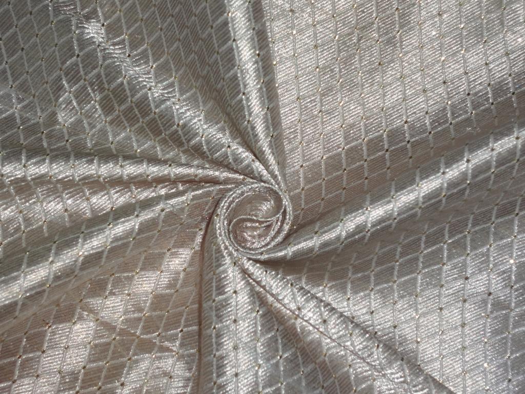 Silk Brocade fabric Silver & Metallic Gold 44" wide BRO138[6]