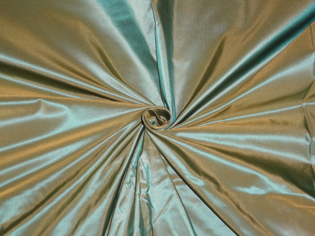 Pure SILK TAFFETA FABRIC Olive x Blue color TAF225[1] 54&quot; wide