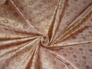 Silk Brocade fabric Brown & Gold Color 44" wide BRO43