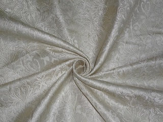 Brocade fabric Ivory &amp; Metallic Gold Color 44&quot;