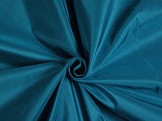 100% Pure SILK TAFFETA FABRIC Kingfisher Blue color 54" wide taf23