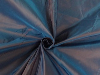 100% PureSILK TAFFETA FABRIC Iridescent Blue x Red TAF187[12]/TAF180[3]