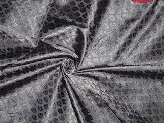 Pure SILK BROCADE FABRIC Black colour 44&quot;