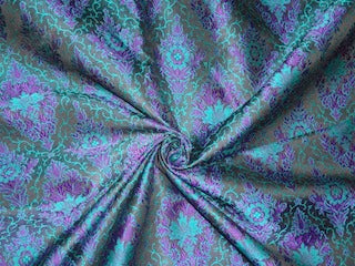 Silk Brocade fabric Purple,Green & Black color 44" wide BRO238[2]