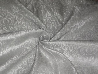 Spun Silk Brocade Fabric Metallic Silver 44" wide BRO238[5]