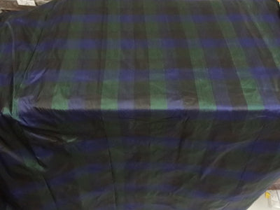 SILK DUPIONI dark Plaids Fabric 54" wide DUP#C74[2]