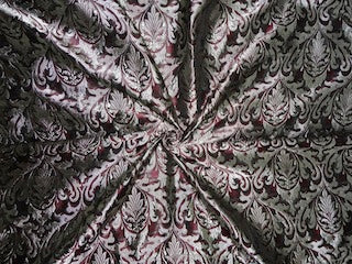 SILK BROCADE FABRIC Wine,Black &amp; Light Gold COLOR BRO243[1]