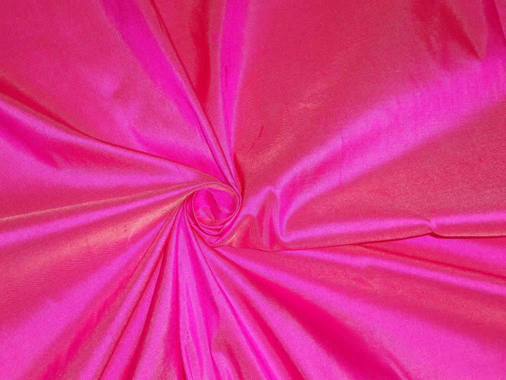 PURE SILK Dupioni FABRIC NEON HOT PINK STUNNING NEW COLLECTION