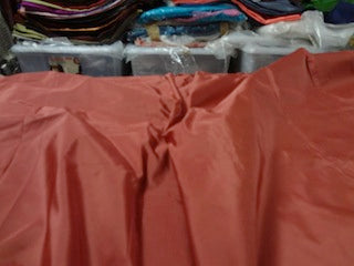 100% Pure SILK TAFFETA FABRIC Dark Salmon colour wide TAF#198[10]