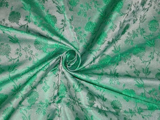 Silk Brocade fabric Pastel Sea Green Color 44" wide