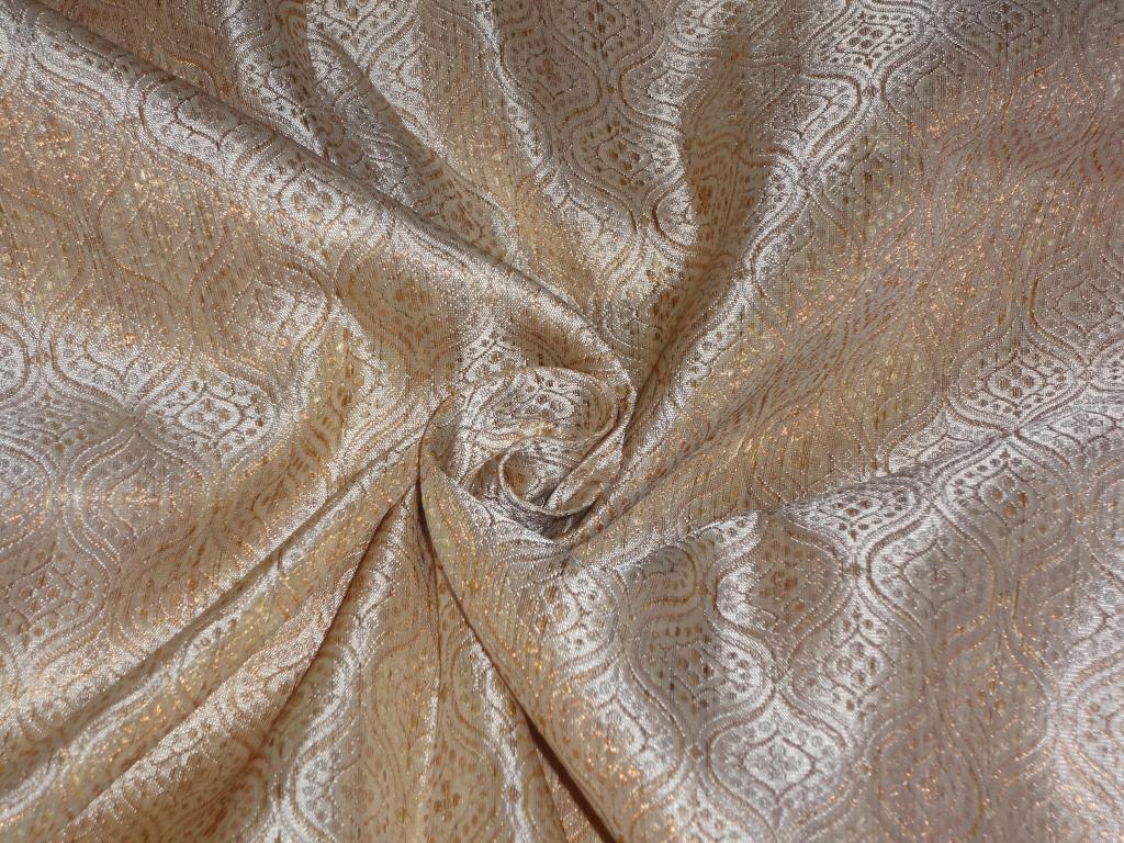 Spun Silk Brocade Fabric Metallic Gold 44" wide BRO635