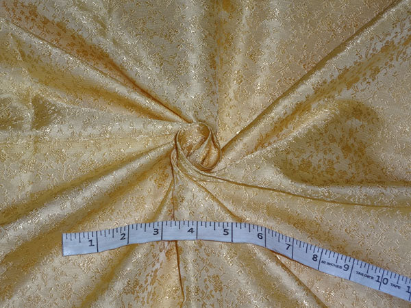 SILK BROCADE FABRIC GOLDEN X CREAM COLOR 44" wide BRO472[6]