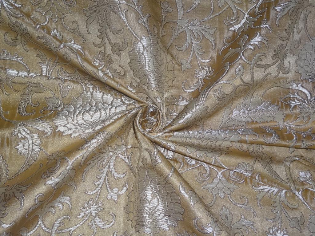 Silk Brocade Fabric Metallic Gold, Cream & Gold color 44" wide BRO253[1] available for bulk preorder