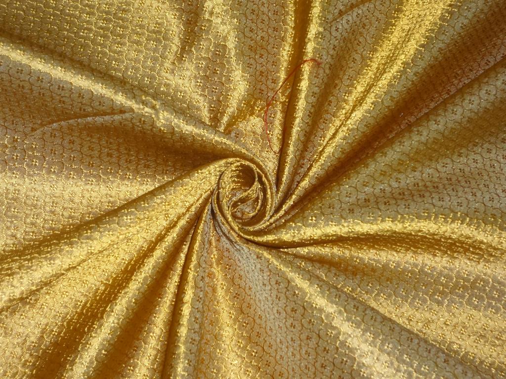 Spun Silk Brocade fabric Mustard Gold Color BRO259[3]