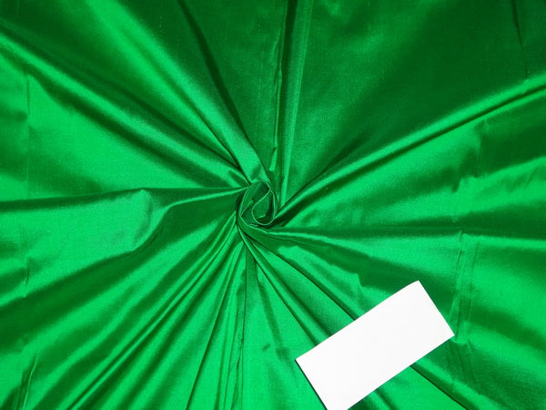 100% PURE SILK DUPION FABRIC RICH PARROT GREEN colour 54" wide PKT216