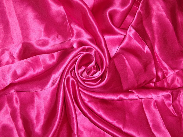 100% PURE SILK SATIN FABRIC 120 GRAMS HOT PINK colour 54" wide B2#66[2]