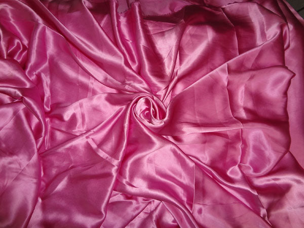 100% PURE SILK SATIN FABRIC 80 GRAMS PINK COLOR 54" wide B2#65[3]