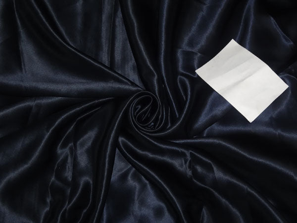 100% PURE SILK SATIN FABRIC 110 GRAMS NAVY BLUE COLOR 44"wide B2#65[7]