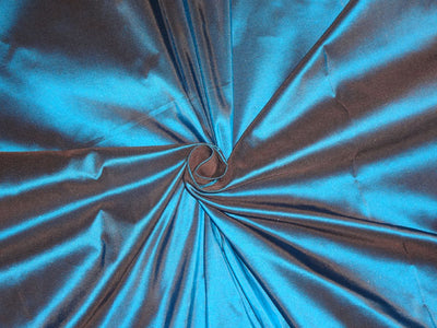 100% pure silk taffeta fabric deep blue x brown 130 gram 54" wide TAF#270