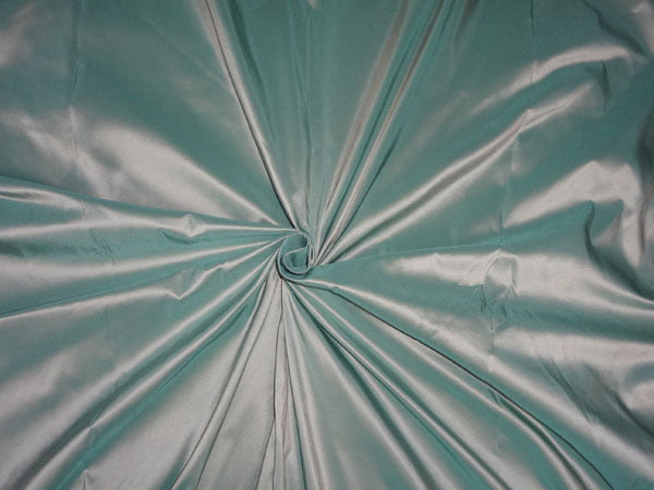 100% PURE SILK TAFFETA FABRIC SEA GREEN X LIGHT GOLD 150 GRAM weight 54" wide TAF#271