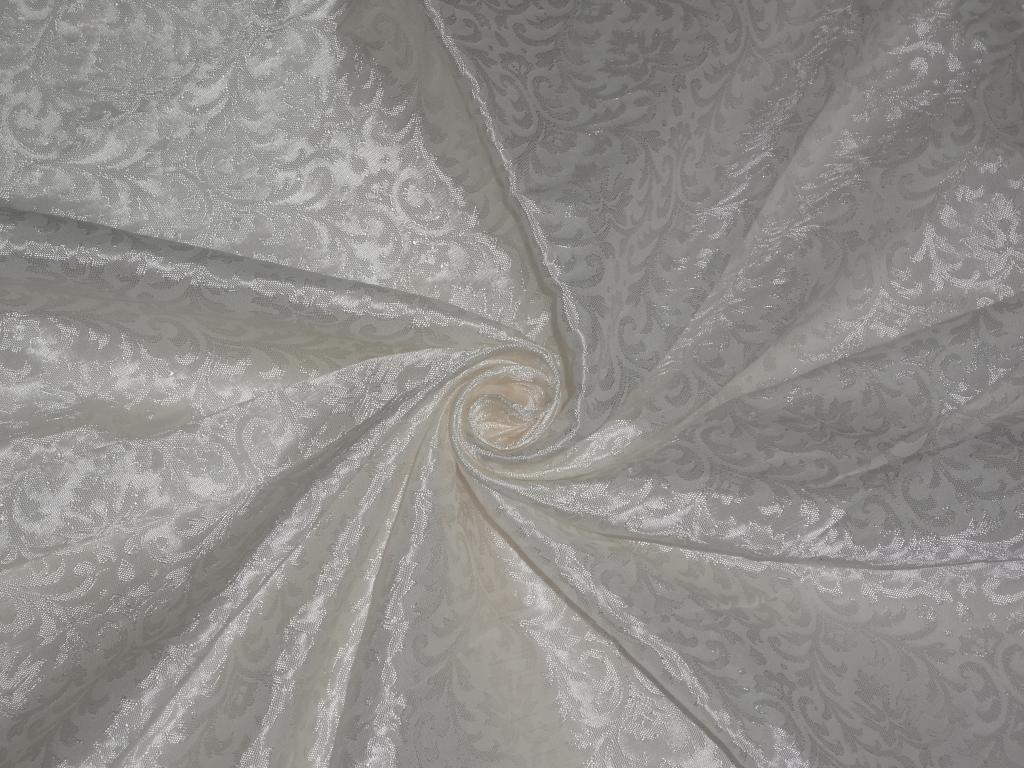 BROCADE jacquard FABRIC Ivory White Color 44" wide BRO265[1]
